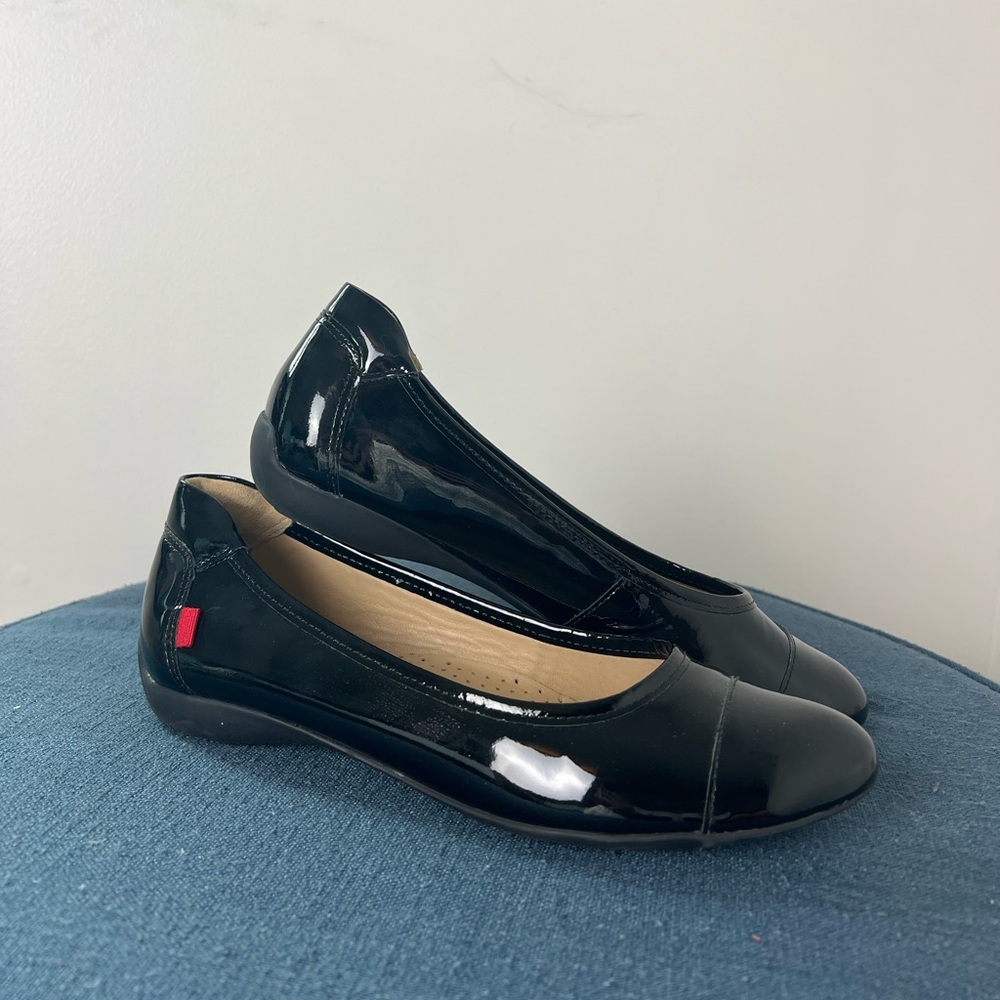 NEW Marc Joseph New York Peters St Flat 7.5 Black Patent Leather Ballerina Flat